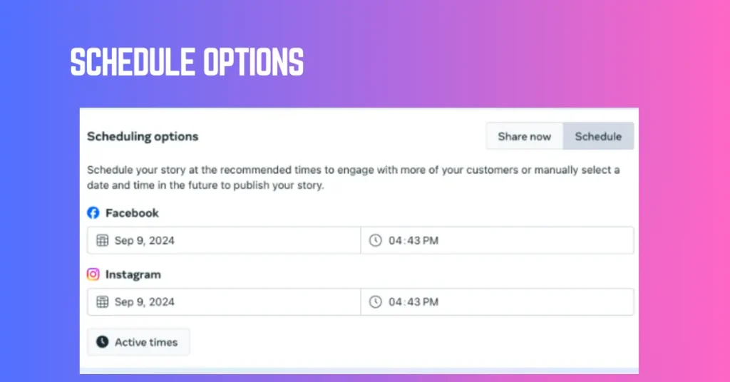 schedule  instagram story 