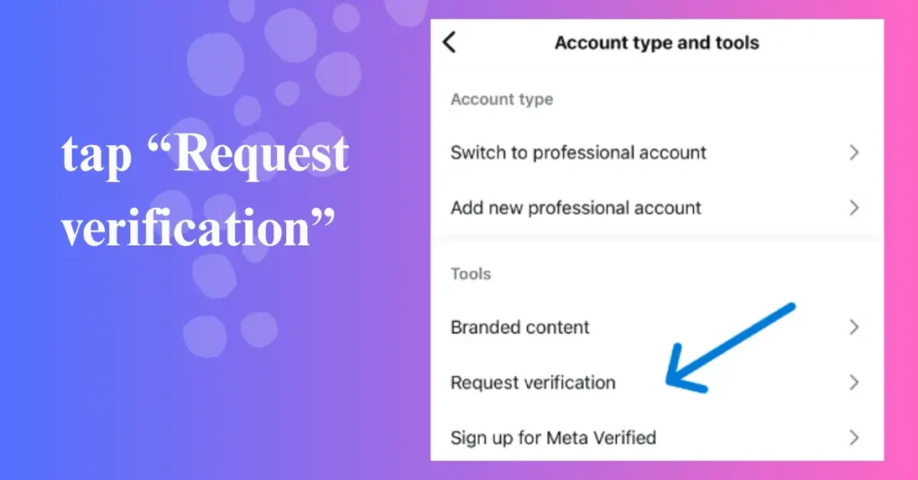  tap “Request verification”