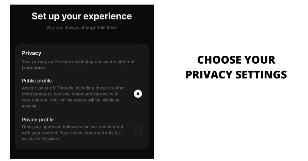 Choose Your Privacy Settings